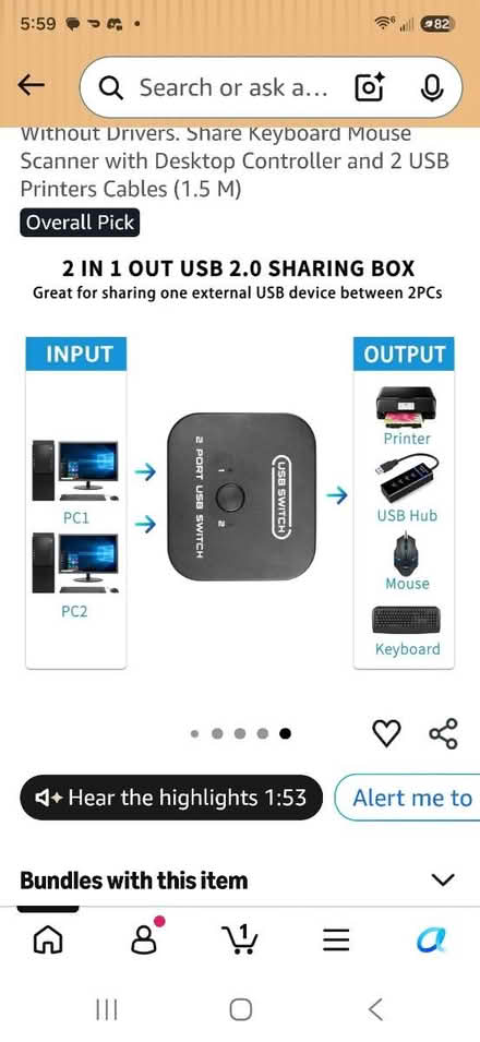 Photo of free 2 port usb sharing switch (Encino/Tarzana) #2