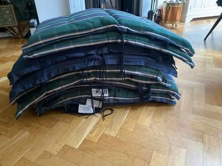 Photo of free 10 x Tartan outdoor Cushions (N14 Oakwood Park) #2