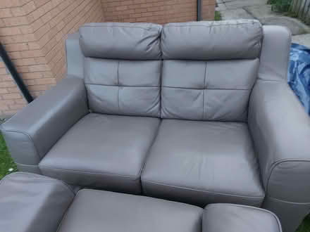 Photo of free Grey Italian Leather Sofa (Orbiston ML4) #4