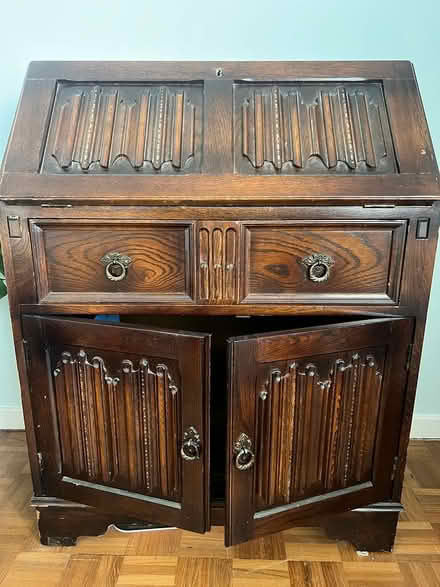 Photo of free Wooden writing desk and cabinet (Pagham po21 4qs) #4