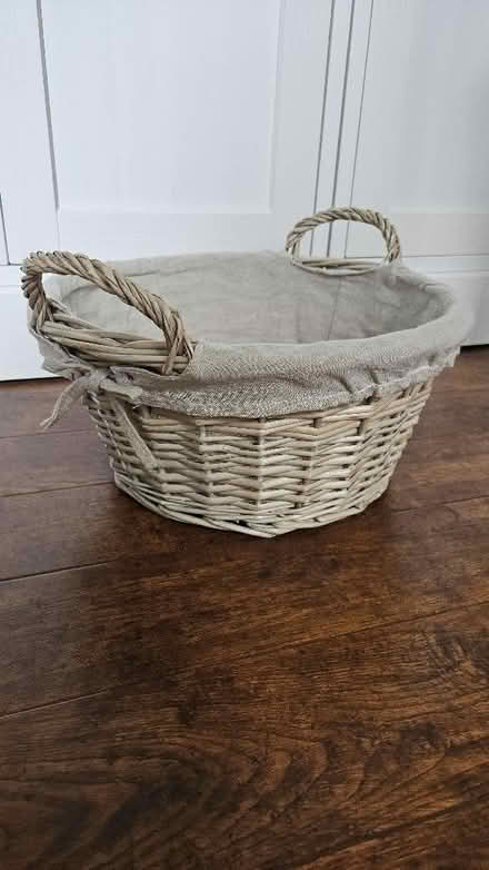Photo of free Lined Wicker Stroage Basket (Slyne-with-Hest LA2) #1