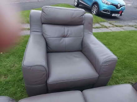 Photo of free Grey Italian Leather Sofa (Orbiston ML4) #2