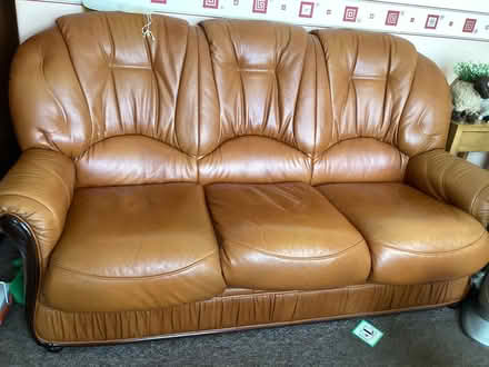 Photo of free Leather sofa and two arm chairs (Tower Hamlets CT17) #1