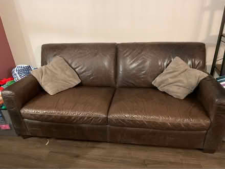 Photo of free Leather Sofa (Cullingworth BD13) #1