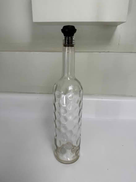 Photo of free Textured glass bottle with stopper (Valencia Avenue, Sunnyvale) #1