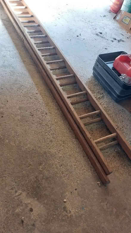 Photo of free Long extending wooden ladder (Flitton MK45) #2