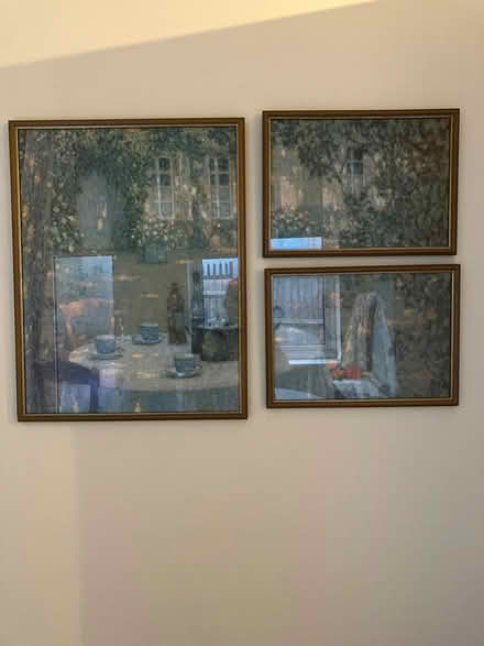 Photo of free Three framed prints of a garden scene. (Stanford in the Vale SN7) #1