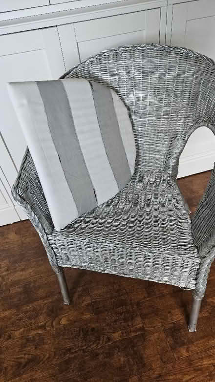 Photo of free Silver Wicker Arm Chair (Slyne-with-Hest LA2) #2