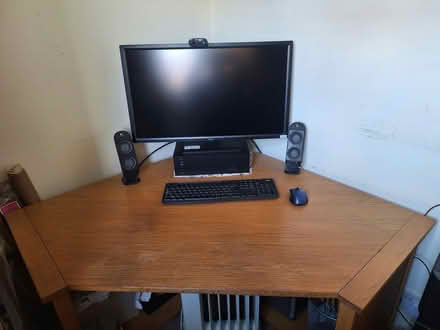 Photo of free Fishpool Corner Oak desk (Oakwood, Enfield) #1
