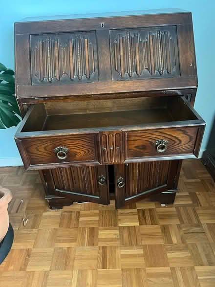 Photo of free Wooden writing desk and cabinet (Pagham po21 4qs) #2