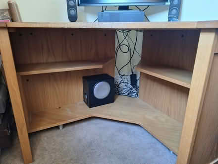 Photo of free Fishpool Corner Oak desk (Oakwood, Enfield) #2
