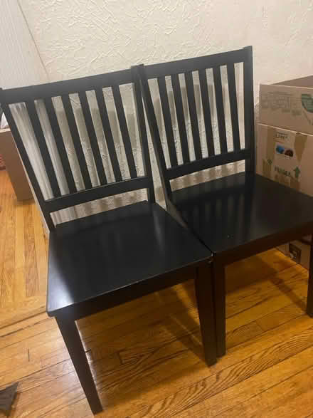 Photo of free Two black wooden chairs (Back Bay/Fenway line) #1
