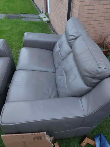 Photo of free Grey Italian Leather Sofa (Orbiston ML4) #4