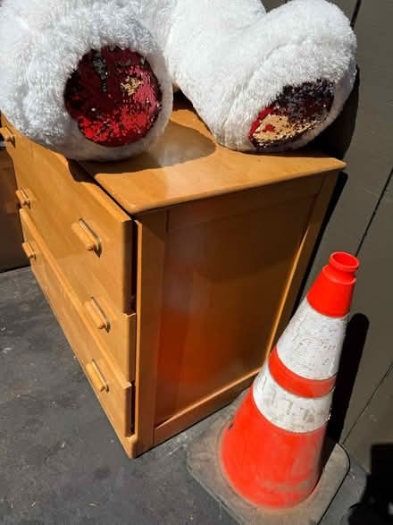 Photo of free Vintage 3-drawer wooden dresser (Valencia Avenue, Sunnyvale) #3