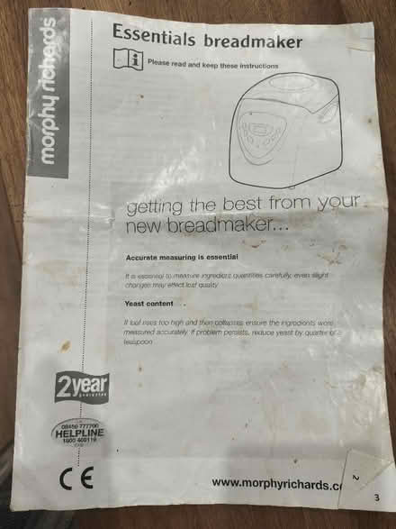 Photo of free Morphy Richards breadmaker (Chirk LL14) #3