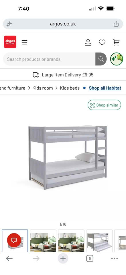 Photo of free Grey bunk bed (Chingford) #1