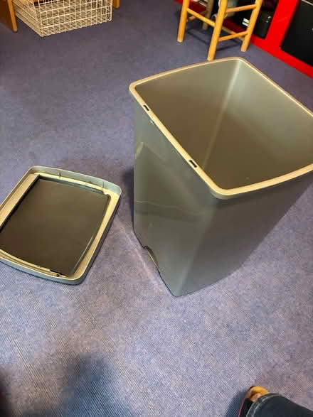 Photo of free Silver and black bin with lid (Chiswick London W4) #3