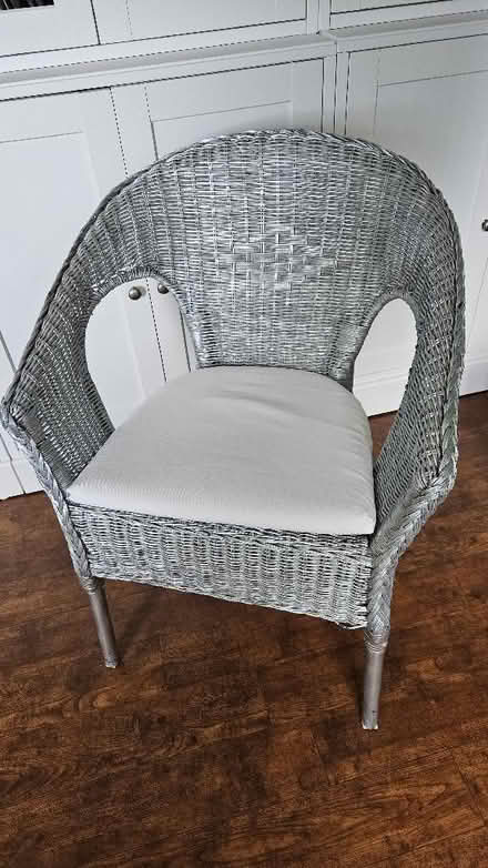 Photo of free Silver Wicker Arm Chair (Slyne-with-Hest LA2) #1