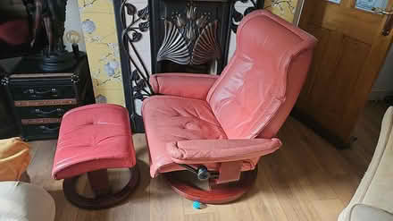 Photo of free leather chair & foot stool (manchester M22) #1