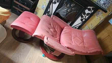 Photo of free leather chair & foot stool (manchester M22) #2
