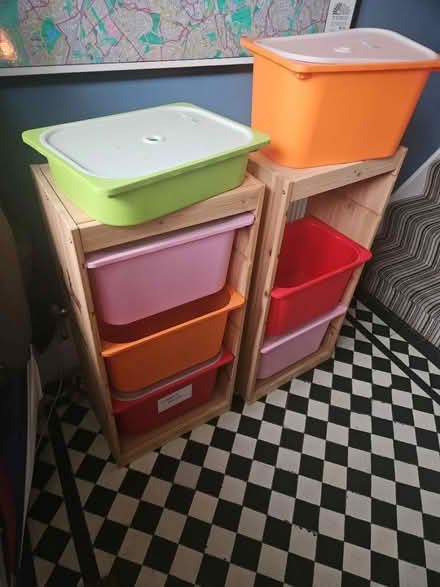 Photo of free 2 ikea storage units with boxes (hop SE23) #1