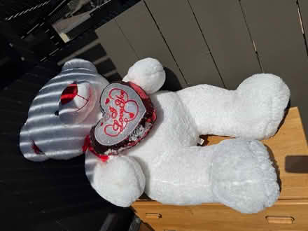 Photo of free Very large teddy bear w heart (Valencia Avenue, Sunnyvale) #1