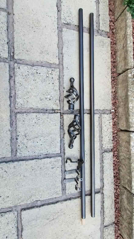 Photo of free Curtain pole with brackets & finials (Marcham OX13) #1