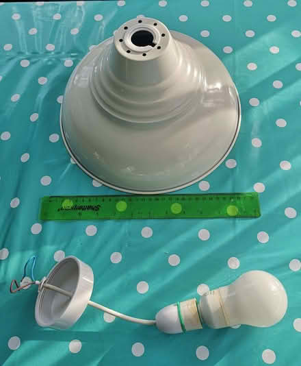 Photo of free Lampshade and bulb (Woodley RG5) #1