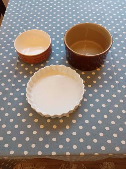 Photo of free 3 casserole/flan dishes (Nooklands PR2) #1