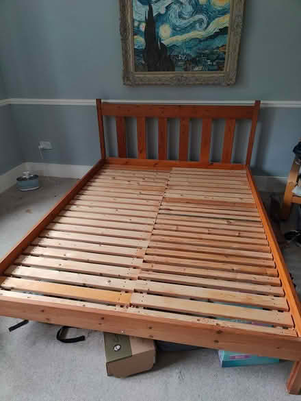 Photo of free King size bed and mattresses (Sinderhope (NE47)) #2