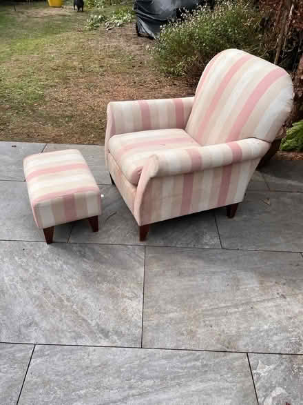 Photo of free Armchair and footstool (Racecourse IP3) #1