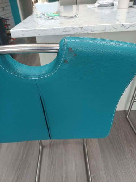 Photo of free 2 turquoise counter stools (Chorley SK9) #2