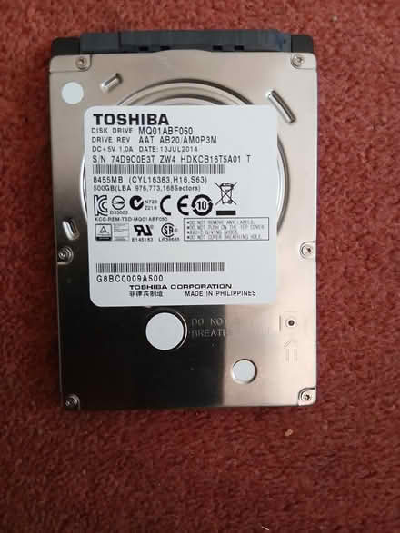 Photo of free TOSHIBA 2.5 inch 500GB SATA HDD (B90 shirley) #1
