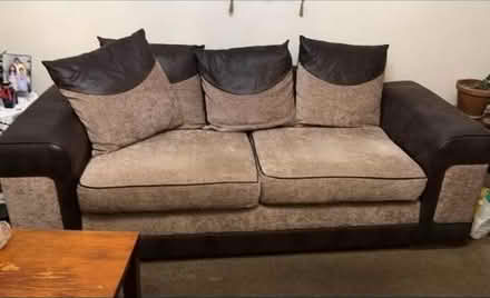 Photo of free 3 Seater sofa, Brown Leather (Lakeside, Cardiff CF23) #1