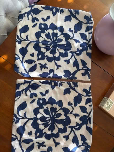 Photo of free Pair of blue and cream cushion covers (Morrell Avenue OX4) #2