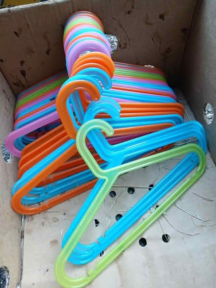 Photo of free Plastic colourful coat hangers (Bournemouth/Poole BH12 1HQ) #1