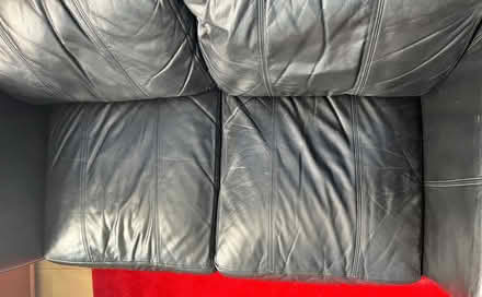 Photo of free 2-seater black leather sofa (Ballynafoy BT6) #2