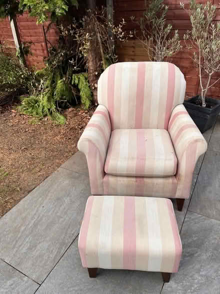 Photo of free Armchair and footstool (Racecourse IP3) #2