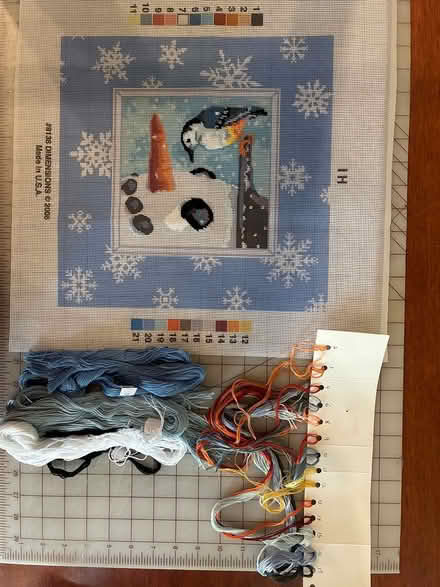 Photo of free Needlepoint Craft Kit Winter Bird (Old Town Bowie) #3