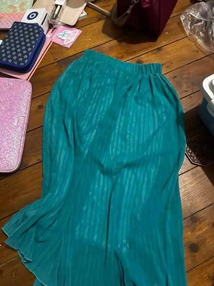 Photo of free Turquoise pleated chiffon skirt (SK3 Stockport) #1
