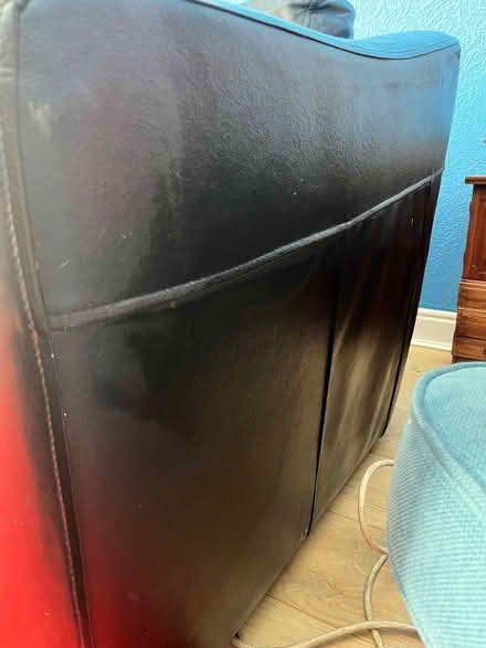 Photo of free 2-seater black leather sofa (Ballynafoy BT6) #4
