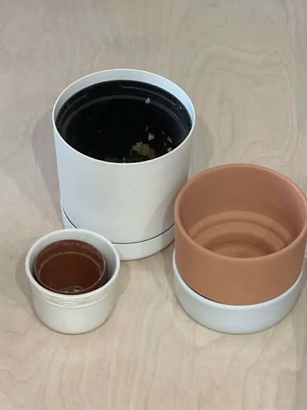Photo of free 3 planters plant pots + water drips (Peckham SE15) #2