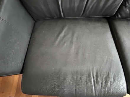 Photo of free Sofa black leather 2.5 seater (Richmond TW10) #3