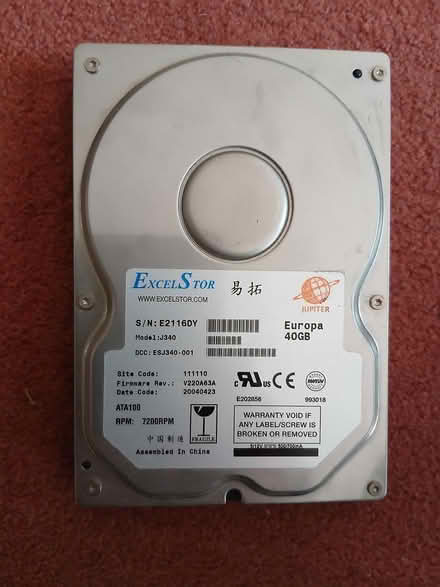 Photo of free 40 GB ExcelStor IDE HDD (B90 shirley) #1