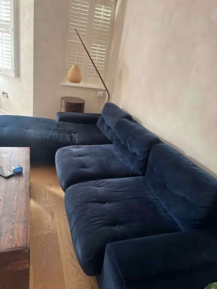 Photo of free Habitat Navy Velvet Left-Hand Corner Sofa (Brockley SE4) #1