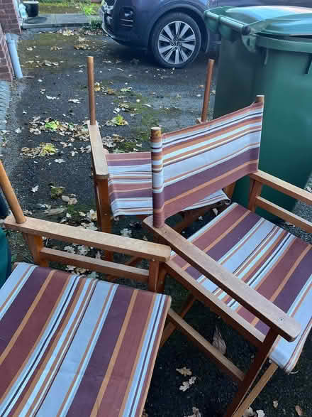 Photo of free 3 Vintage Directors wooden chairs (Dursley) #1