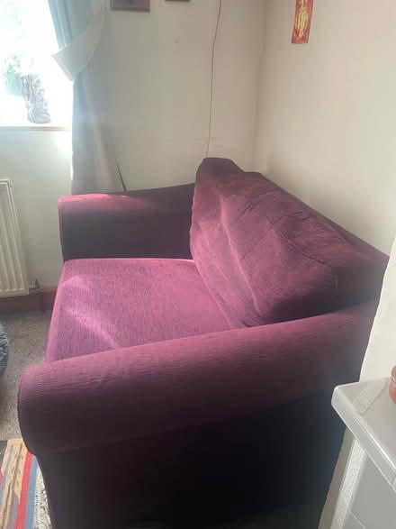 Photo of free Purple cuddle chair/ small sofa (Donnington Bridge OX1) #2