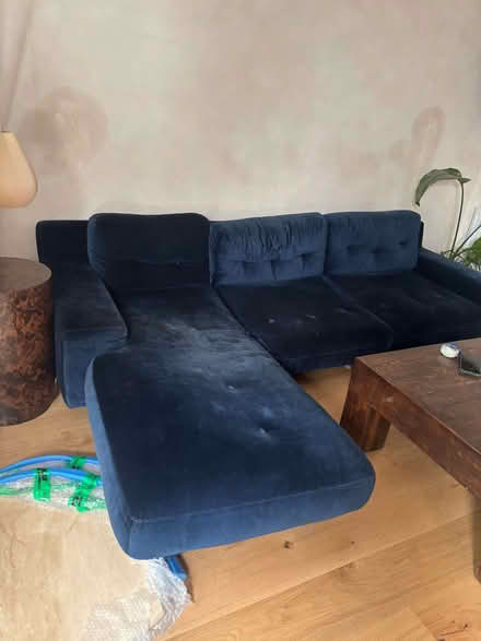Photo of free Habitat Navy Velvet Left-Hand Corner Sofa (Brockley SE4) #2