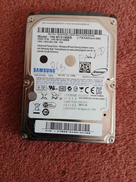 Photo of free 2.5 inch SAMSUNG 1TB SATA HDD (B90 shirley) #1