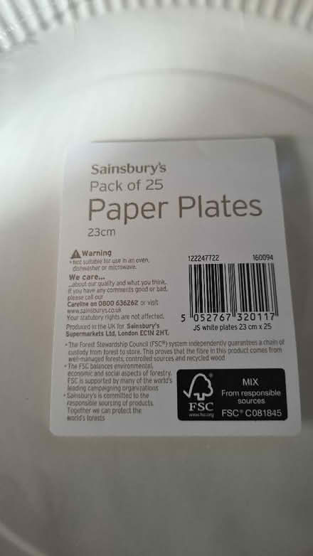 Photo of free Disposable Plates (Weston Park BA1) #1